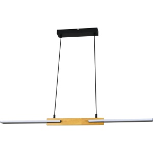 Pendul LED 30W negru și elemente de lemn 3CCT Lunus Anemona T - Img 2