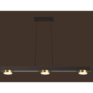 Pendul LED 3x3W, 2x8W negru și auriu 3CCT Lunus Alicia