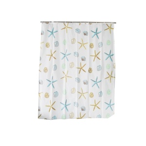 Perdea baie PEVA 180×200 cm Starfishes – model marin cu stele de mare și scoici - Img 3