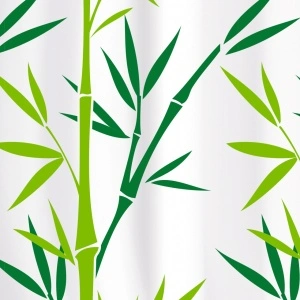 Perdea de duș antibacteriană Tatkraft Green Bamboo, impermeabilă, 180 x 180 cm - Img 2