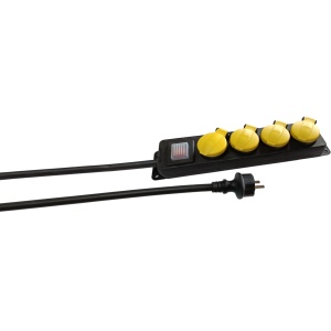 Prelungitor Lunus 10M 4 Prize + Intrerupator IP44 H07RN-F3G2.5