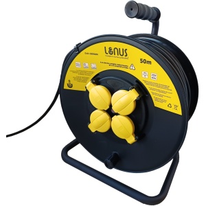 Prelungitor pe rola cu tambur, Lunus, 50 m, 3x2.5mm, galben/negru