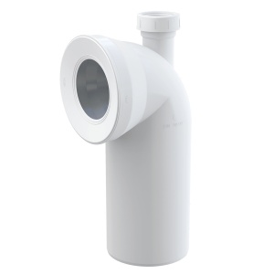 Racord pentru vas WC pe pardoseală, cot 90° cu racord DN 40, DN 110, lungime 230 mm, PP, alb A90-90P40A