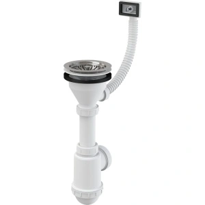 Sifon chiuvetă cu sită din oţel inoxidabil DN115 şi preaplin flexibil A447-DN50/40