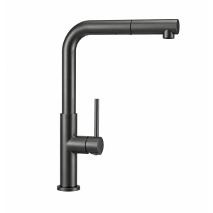Baterie bucătărie extractabilă Optima Esca Gun metal, cartuș ceramic, oțel inoxidabil