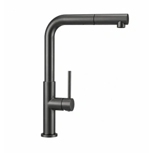 Baterie bucătărie extractabilă Optima Esca Gun metal, cartuș ceramic, oțel inoxidabil