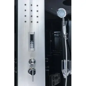 Cabină de duș cu hidromasaj Optima Elia 120x80 cm, radio FM, lumini LED, 8 duze, sticlă 5 mm, 220 cm înălțime - Img 3