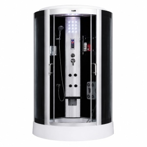 Cabină de duș cu hidromasaj Optima Siris 100x100 cm, radio FM, LED, scaun rabatabil, sticlă 5 mm, 220 cm înălțime