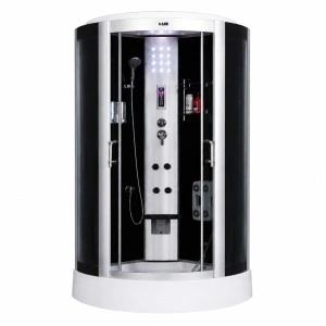 Cabină de duș cu hidromasaj Optima Siris 100x100 cm, radio FM, LED, scaun rabatabil, sticlă 5 mm, 220 cm înălțime
