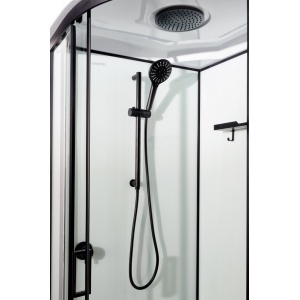 Cabină de duș Optima Maia Black semirotundă, 90x90cm, profil negru mat - Img 3