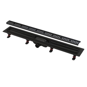 Canal de scurgere Alca APZ10BLACK, grătar 850 mm, negru