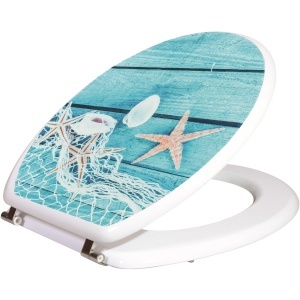 Capac WC Optima Natura Seastar, MDF, model marin, 43,5 x 37,5 cm - Img 2