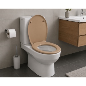 Capac WC universal Optima Plus Bahama Bej, polipropilenă, 44 x 37,5 cm - Img 2