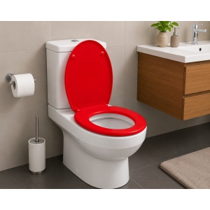 Capac WC universal Optima Plus roșu, polipropilenă, 44 x 37,5 cm - Img 2