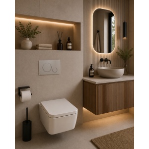 Clapetă WC Alca – Crom Mat / Crom Lucios, Acționare Dublă, Profil Slim 5,5 mm - Img 2