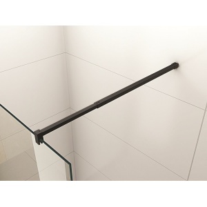 Paravan de duș walk-in Optima Nobless Black 120x200 cm, sticlă securizată 8 mm, profil aluminiu negru mat - Img 5