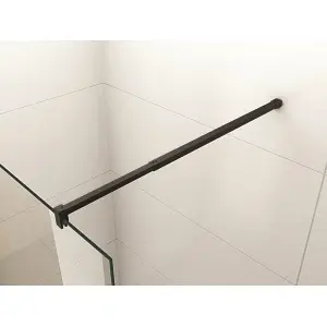 Paravan de duș walk-in Optima Nobless Black 120x200 cm, sticlă securizată 8 mm, profil aluminiu negru mat - Img 5