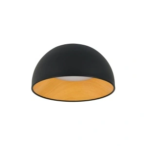 Plafonieră LED 18W rotundă negru și elemente de lemn 3CCT Lunus Agata