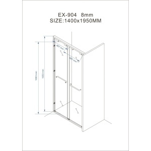 Ușă de nișă Optima Primadonna 140 cm, sticlă securizată 8 mm, profil cromat, ușă culisantă, Nano Easy Clean - Img 5