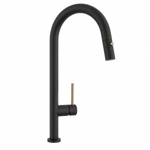 Baterie bucătărie extractabilă Optima Donna Black, cartuș ceramic, oțel inoxidabil, 2 funcții