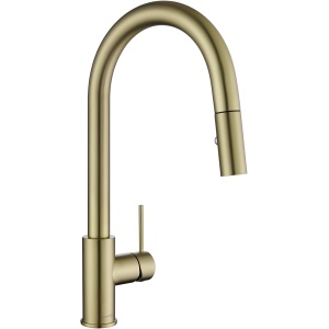 Baterie Bucătărie Extractabilă Optima Donna Polished Gold, Cartuș Ceramic, Oțel Inoxidabil, 2 funcții