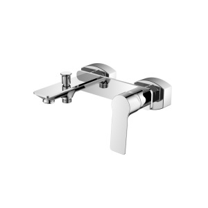 Baterie cadă duș Optima Onix cu accesorii, cartuș ceramic Sedal Ø35 mm, aerator Neoperl, finisaj crom lucios