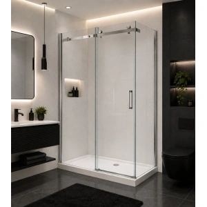 Cabină de duș culisantă Optima Majest Large L 120x80 cm, sticlă securizată 8 mm, profil cromat, Nano Easy Clean - Img 2