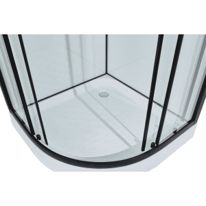 Cabină de duș Optima Maia Black semirotundă, 80x80cm, profil negru mat - Img 5