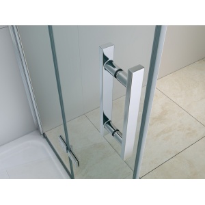 Cabină de duș Optima Party 90x90 cm, sticlă securizată 6 mm, profil cromat, deschidere batantă 90°, Nano Easy Clean - Img 4