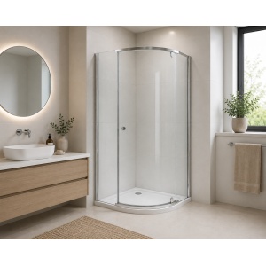 Cabină de duș Optima Splendor 80x80 cm, sticlă securizată 6 mm, profil cromat, deschidere batantă 90°, Nano Easy Clean - Img 2