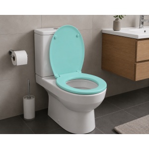 Capac WC universal Optima Plus Calypso Green, polipropilenă, 44 x 37,5 cm - Img 2