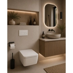 Clapetă de acționare WC Alca, alb mat, dublă comandă, profil ultra-subțire 5,5 mm - Img 2