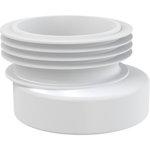 Manșon pentru vas WC pe pardoseală, excentrică 20 mm, 90–110 mm, lungime 100 mm, PVC, alb A990