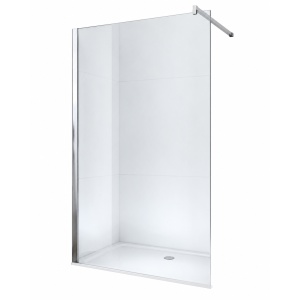Paravan de duș walk-in Optima Nobless Eco 100x200 cm, sticlă securizată 6 mm, profil aluminiu cromat