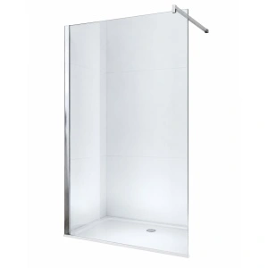 Paravan de duș walk-in Optima Nobless Eco 100x200 cm, sticlă securizată 6 mm, profil aluminiu cromat