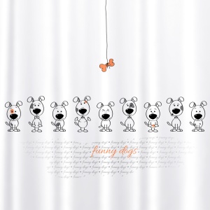 Perdea de duș Tatkraft Funny Dogs, antibacteriană, impermeabilă, 180 x 180 cm - Img 2