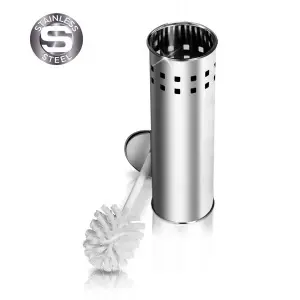 Perie WC cu suport din oțel inoxidabil, Ø 10 cm, H 38 cm - Img 2