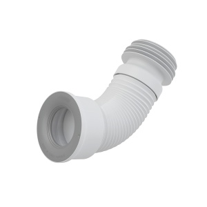 Racord flexibil pentru vas WC pe pardoseală, 80–110 mm × 90–110 mm, lungime 280–550 mm, PP, alb A97