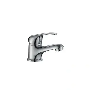 Baterie lavoar cu țeavă scurtă și ventil Optima Moka, cartuș ceramic XA1101 Ø35 mm, aerator economizor, finisaj crom lucios