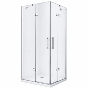 Cabină de duș Optima Party 90x90 cm, sticlă securizată 6 mm, profil cromat, deschidere batantă 90°, Nano Easy Clean