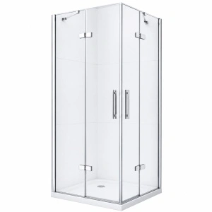 Cabină de duș Optima Party 90x90 cm, sticlă securizată 6 mm, profil cromat, deschidere batantă 90°, Nano Easy Clean