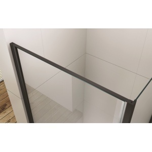 Cabină de duș pătrată Optima Urban Black 90x90 cm, sticlă securizată 6 mm, profil negru mat - Img 6