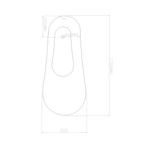 Cadă freestanding Optima Naya White, 170x80x76cm, design slipper - Img 4