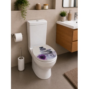 Capac WC Optima Natura Spa, MDF, model decor pietre spa, 43,5 x 37,5 cm - Img 3