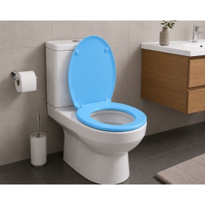 Capac WC Universal Optima Plus Blue Chiaro, Polipropilenă, 44 x 37,5 cm - Img 2