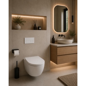 Clapetă de acționare WC încastrat Alca – alb lucios, dublă comandă - Img 2