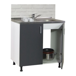Mobilier bucătărie Tender Kit, Inferior, 80cm, Antracit - Img 2