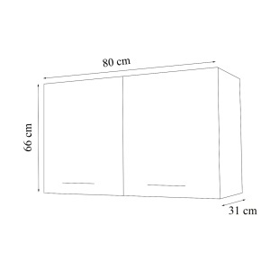 Mobilier bucătărie Tender Kit, Suspendat, 80cm, Cireș - Img 3