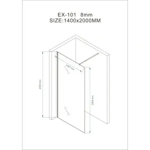 Paravan de duș walk-in Optima Nobless 140x200 cm, sticlă securizată 8 mm, profil aluminiu cromat - Img 6