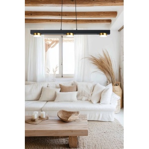 Pendul LED 3x3W, 2x8W negru și auriu 3CCT Lunus Alicia - Img 2